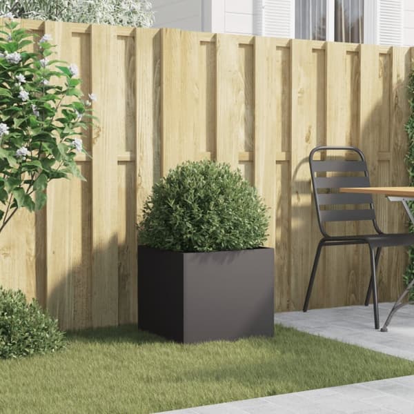 vidaXL plantekasse 42x40x39 cm koldvalset stål sort -  Plantekrukker