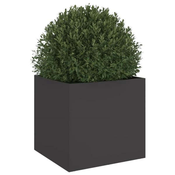 vidaXL plantekasse 42x40x39 cm koldvalset stål sort -  Plantekrukker