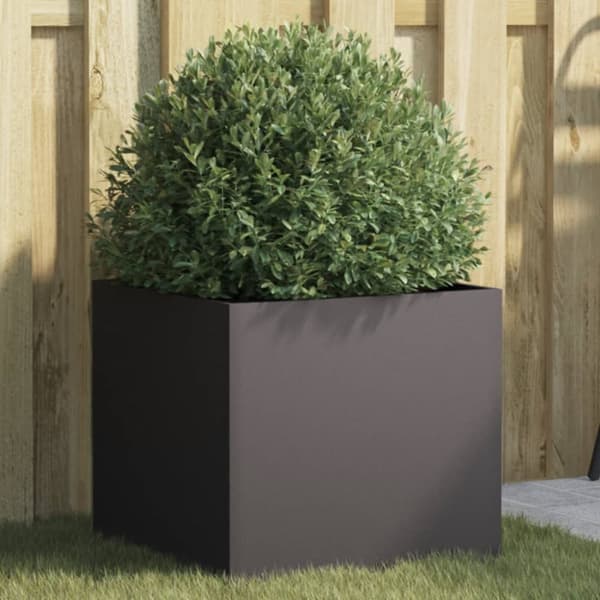 vidaXL plantekasse 42x40x39 cm koldvalset stål sort -  Plantekrukker