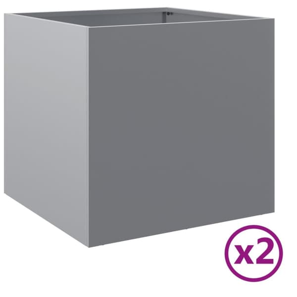 vidaXL Kukkalaatikot 2 kpl hopea 49x47x46 cm galvanoitu teräs -  Kukkaruukut & istutuslaatikot