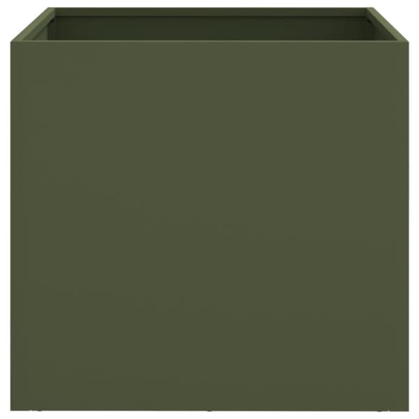 vidaXL Odlingslådor 2 st olivgrön 49x47x46 cm kallvalsat stål - Krukor & odlingslådor
