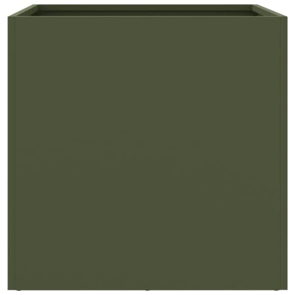 vidaXL Odlingslådor 2 st olivgrön 49x47x46 cm kallvalsat stål -  Krukor & odlingslådor