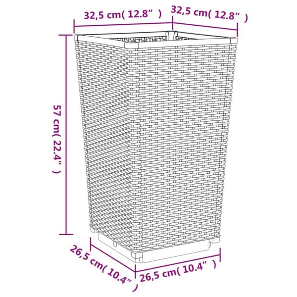 vidaXL Odlingslådor 2 st ljusgrå 32,5x32,5x57 cm PP - Krukor & odlingslådor