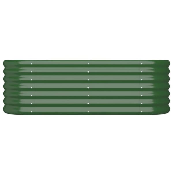 vidaXL Korotettu kukkalaatikko jauhemaalattu teräs 114x40x36 cm vihreä -  Kukkaruukut & istutuslaatikot