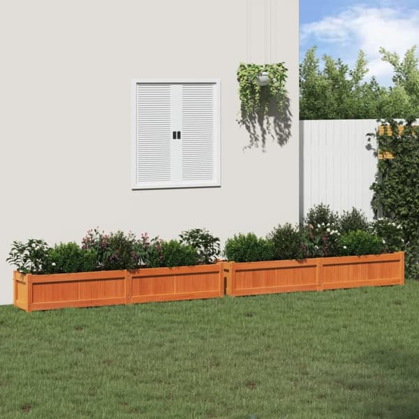 vidaXL plantekasser 2 stk. massivt fyrretræ gyldenbrun - Plantekrukker