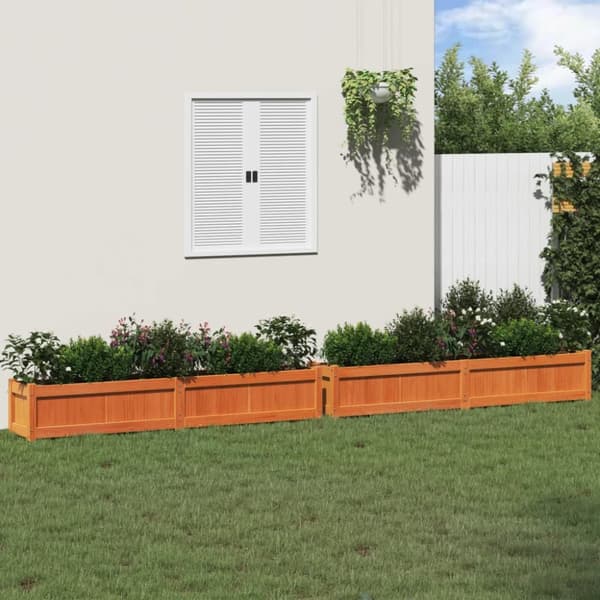 vidaXL plantekasser 2 stk. massivt fyrretræ gyldenbrun - Plantekrukker
