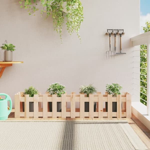 vidaXL højbed med stakitdesign 150x30x30 cm massivt fyrretræ -  Plantekrukker