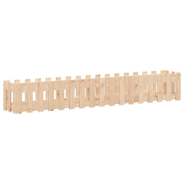 vidaXL højbed med stakitdesign 200x30x30 cm massivt fyrretræ -  Plantekrukker