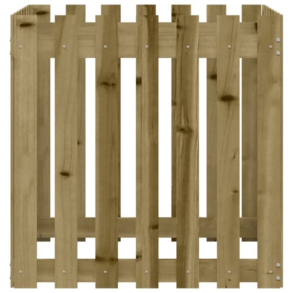 vidaXL Odlingslåda med staket-design 70x70x70 cm impregnerat furu - Krukor & odlingslådor