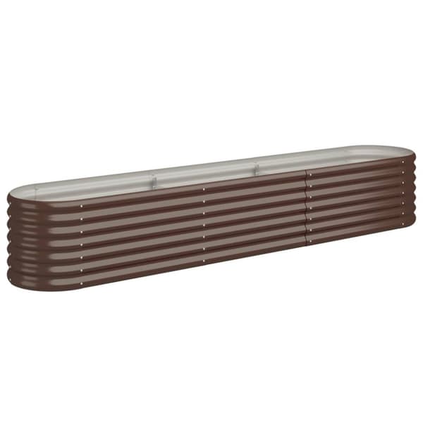 vidaXL Odlingslåda pulverlackerat stål 224x40x36 cm brun -  Krukor & odlingslådor