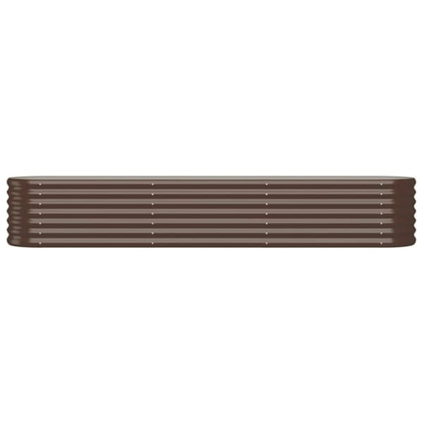 vidaXL Odlingslåda pulverlackerat stål 224x40x36 cm brun -  Krukor & odlingslådor