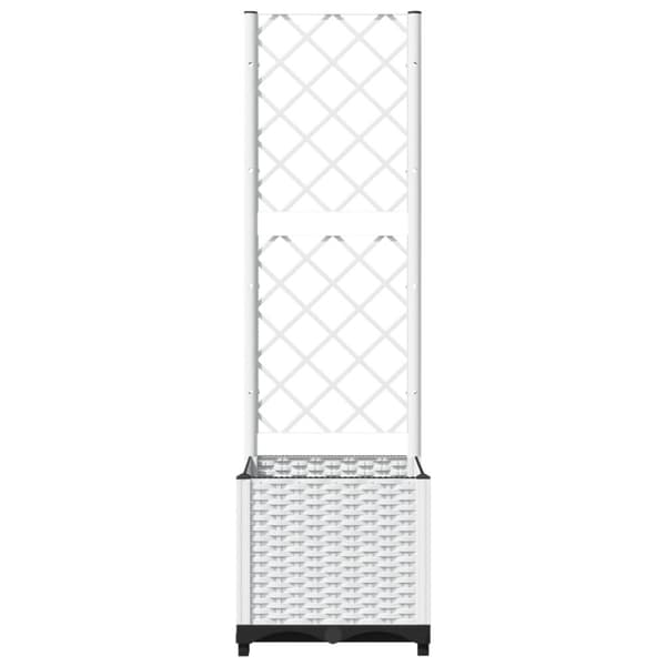 vidaXL plantekasse med espalier 40x40x136 cm PP hvid - Plantekrukker