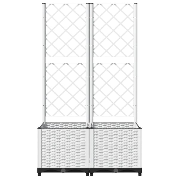 vidaXL plantekasse med espalier 80x40x136 cm PP hvid - Plantekrukker