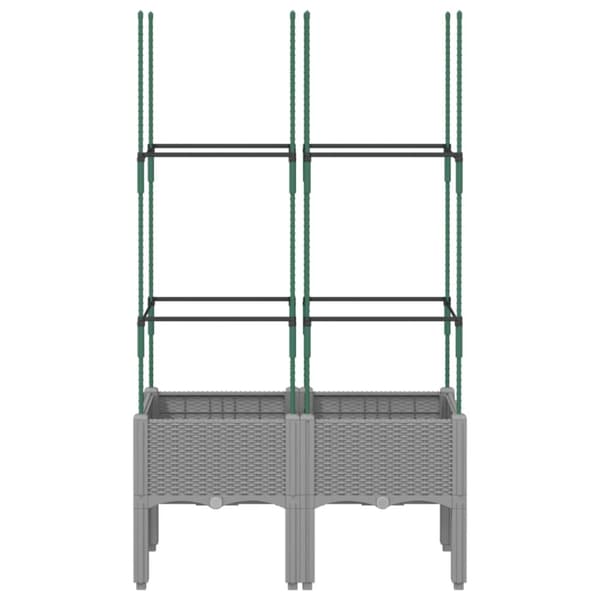 vidaXL plantekasse med espalier 80x40x142,5 cm PP lysegrå -  Plantekrukker