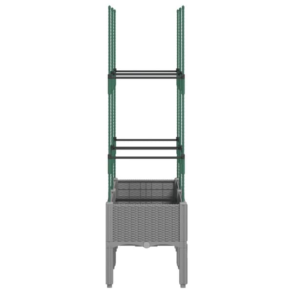 vidaXL plantekasse med espalier 80x40x142,5 cm PP lysegrå -  Plantekrukker