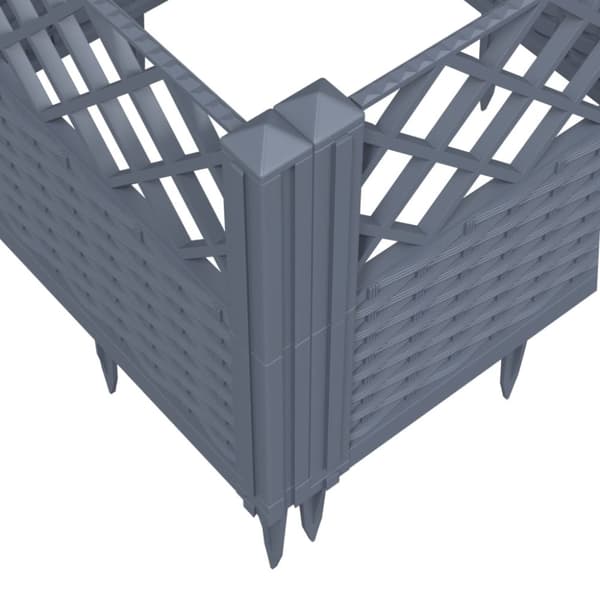 vidaXL plantekasse med spyd 123,5x43,5x43,5 cm PP grå - Plantekrukker