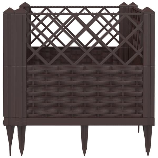 vidaXL Odlingslåda med piggar brun 43,5x43,5x43,5 cm PP -  Krukor & odlingslådor