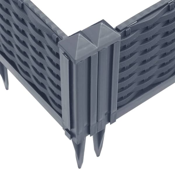 vidaXL plantekasse med spyd 42,5x42,5x28,5 cm PP grå -  Plantekrukker