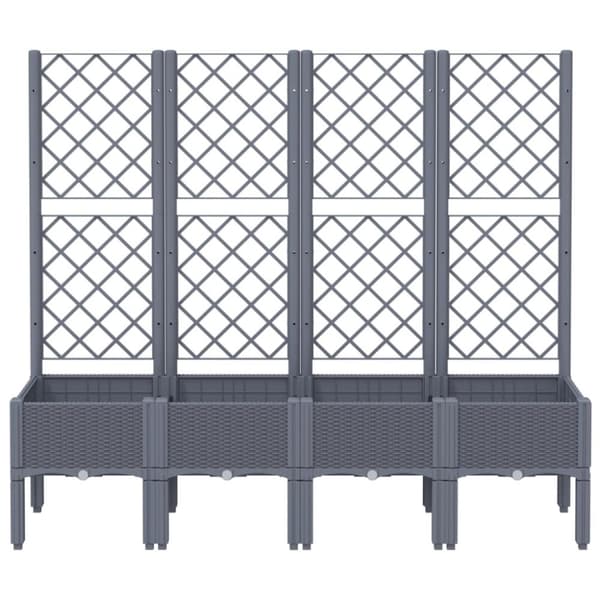 vidaXL plantekasse med espalier 160x40x142 cm PP grå -  Plantekrukker