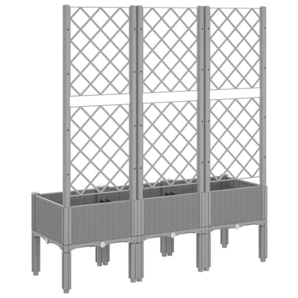 vidaXL plantekasse med espalier 120x40x142 cm PP lysegrå -  Plantekrukker