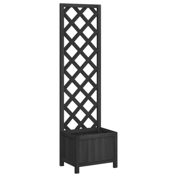 vidaXL plantekasse med espalier massivt grantræ sort -  Plantekrukker
