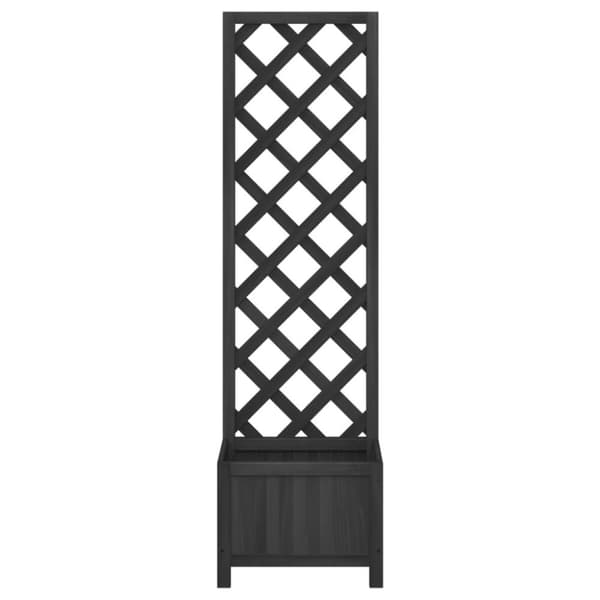 vidaXL plantekasse med espalier massivt grantræ sort -  Plantekrukker