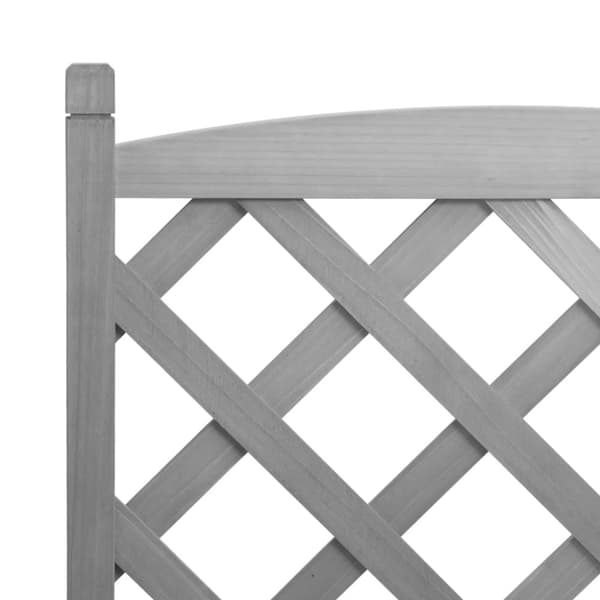 vidaXL plantekasse med espalier massivt grantræ grå -  Plantekrukker