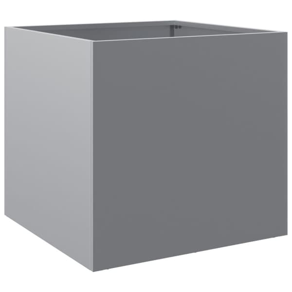vidaXL Odlingslåda silver 42x40x39 cm galvaniserat stål - Krukor & odlingslådor
