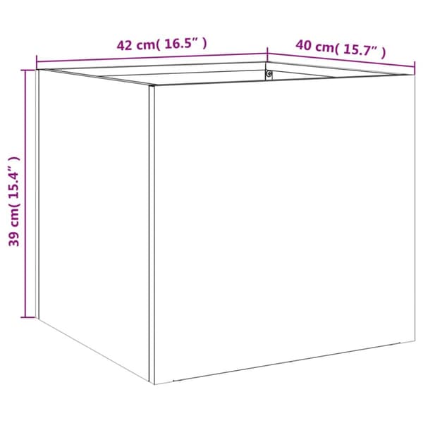 vidaXL Odlingslåda silver 42x40x39 cm galvaniserat stål - Krukor & odlingslådor