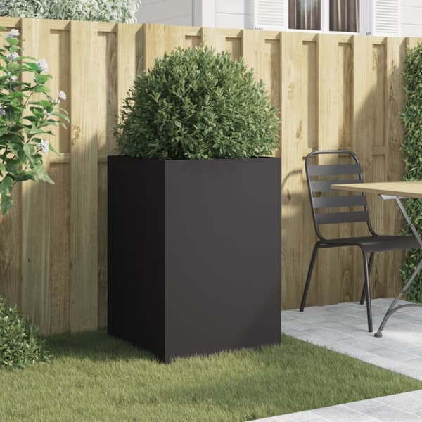 vidaXL plantekasse 52x48x75 cm koldvalset stål sort -  Plantekrukker
