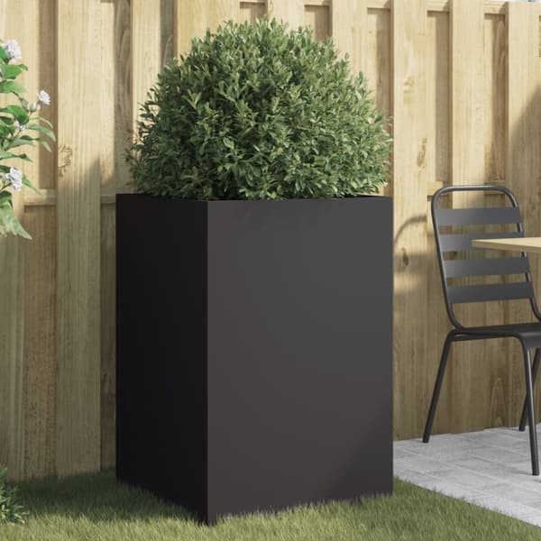 vidaXL plantekasse 52x48x75 cm koldvalset stål sort -  Plantekrukker