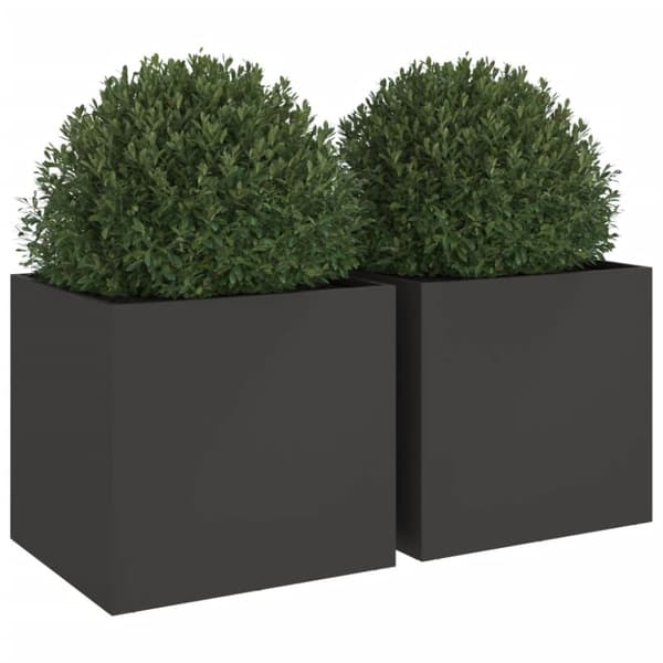 vidaXL plantekasser 2 stk. 49x47x46 cm koldvalset stål sort -  Plantekrukker