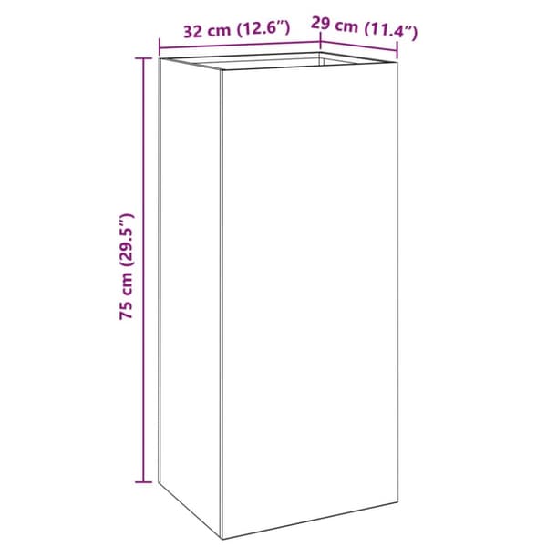 vidaXL Odlingslåda silver 32x29x75 cm galvaniserat stål - Krukor & odlingslådor