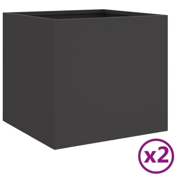 vidaXL plantekasser 2 stk. 32x30x29 cm koldvalset stål sort -  Plantekrukker