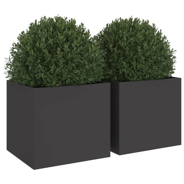 vidaXL plantekasser 2 stk. 32x30x29 cm koldvalset stål sort -  Plantekrukker