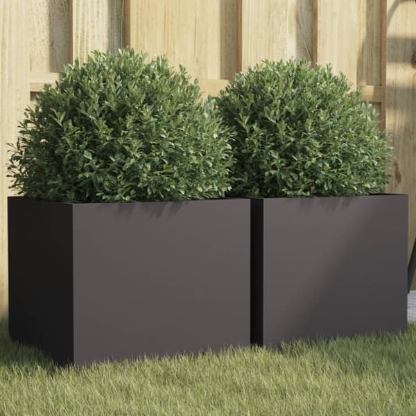 vidaXL plantekasser 2 stk. 32x30x29 cm koldvalset stål sort -  Plantekrukker