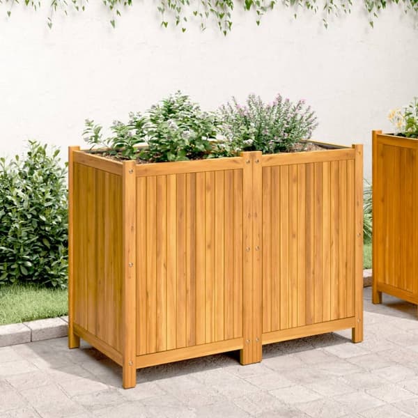 vidaXL plantekasse med for 100x50x75 cm massivt akacietræ - Plantekrukker