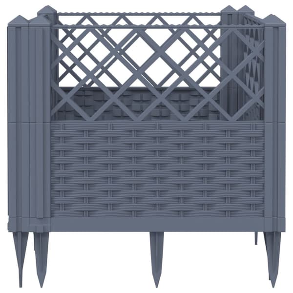 vidaXL Odlingslåda med piggar grå 43,5x43,5x43,5 cm PP -  Krukor & odlingslådor