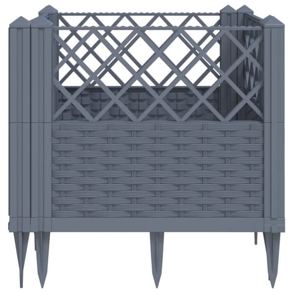 vidaXL Odlingslåda med piggar grå 43,5x43,5x43,5 cm PP -  Krukor & odlingslådor