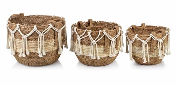 BALI SÆT MED 3 KURVE L 33xh27cm, M 29xh24cm, B24xh21cm
