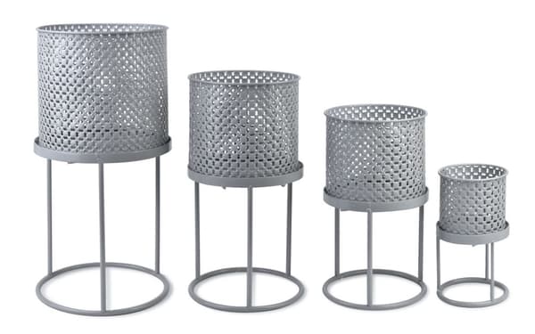 SWEN 4 kannen sarja telineessä, halk. 25xH46, halk.17xH30.5/halk.11,5xH22cm.