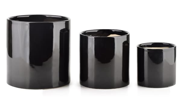 NEVA SVART SET MED 3 GRUTA xL:14Xh15 L:11,5Xh11,5 M:8,5Xh8,5cm