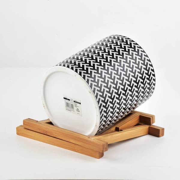 AVA BLACK BLOWER POTTE, diameter 18xh20cm, på stativ