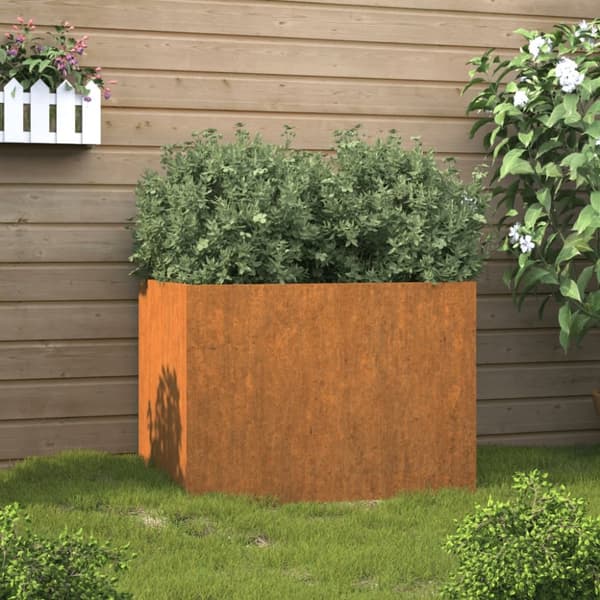 The Living Store Odlingslåda 62x47x46 cm rosttrögt stål -  Krukor & odlingslådor