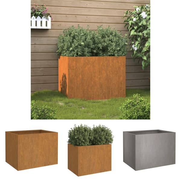The Living Store Odlingslåda 62x47x46 cm rosttrögt stål -  Krukor & odlingslådor