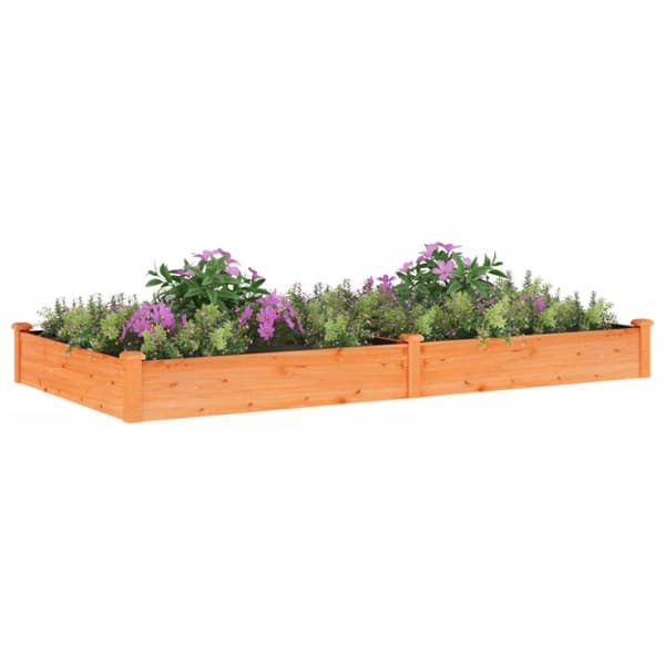 The Living Store plantekasse med foring 240x120x25 cm massivt fyrretræ brun -  Plantekrukker