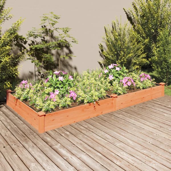 The Living Store plantekasse med foring 240x120x25 cm massivt fyrretræ brun -  Plantekrukker