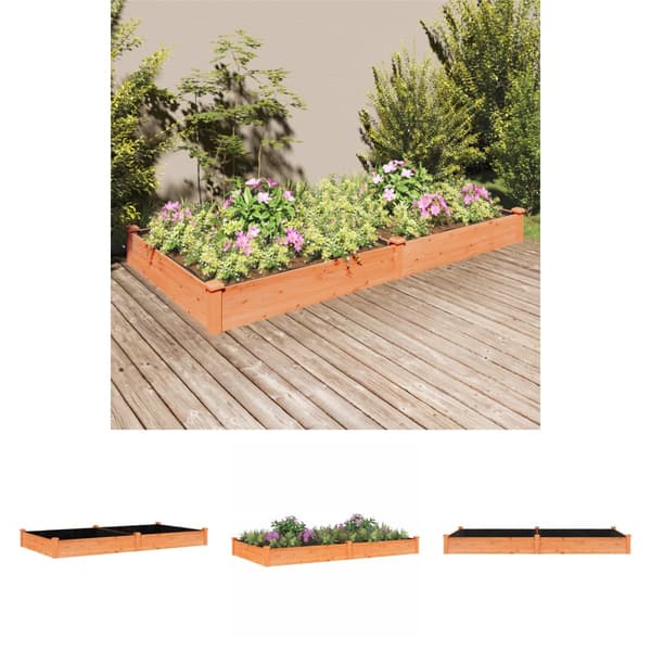 The Living Store plantekasse med foring 240x120x25 cm massivt fyrretræ brun -  Plantekrukker