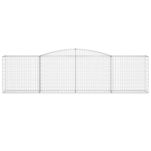 The Living Store buet gabionkurv 400x50x100/120 cm galvaniseret jern -  Plantekrukker