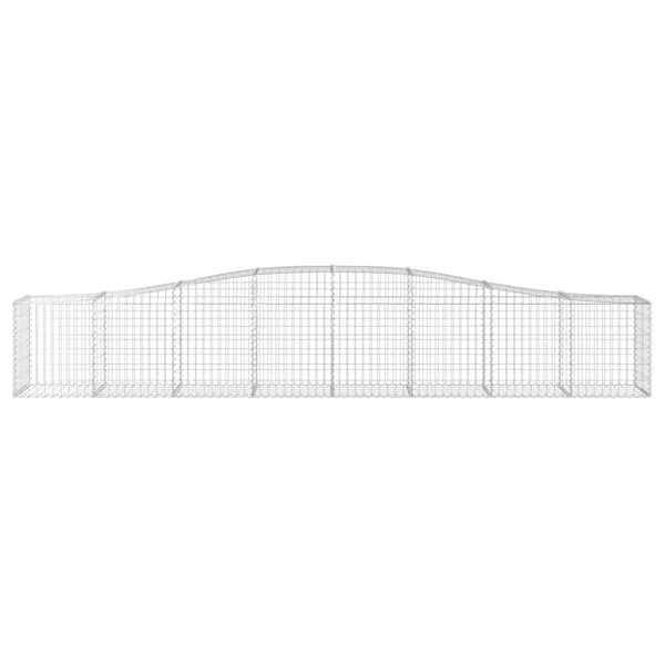 The Living Store buet gabionkurv 400x50x60/80 cm galvaniseret jern -  Plantekrukker